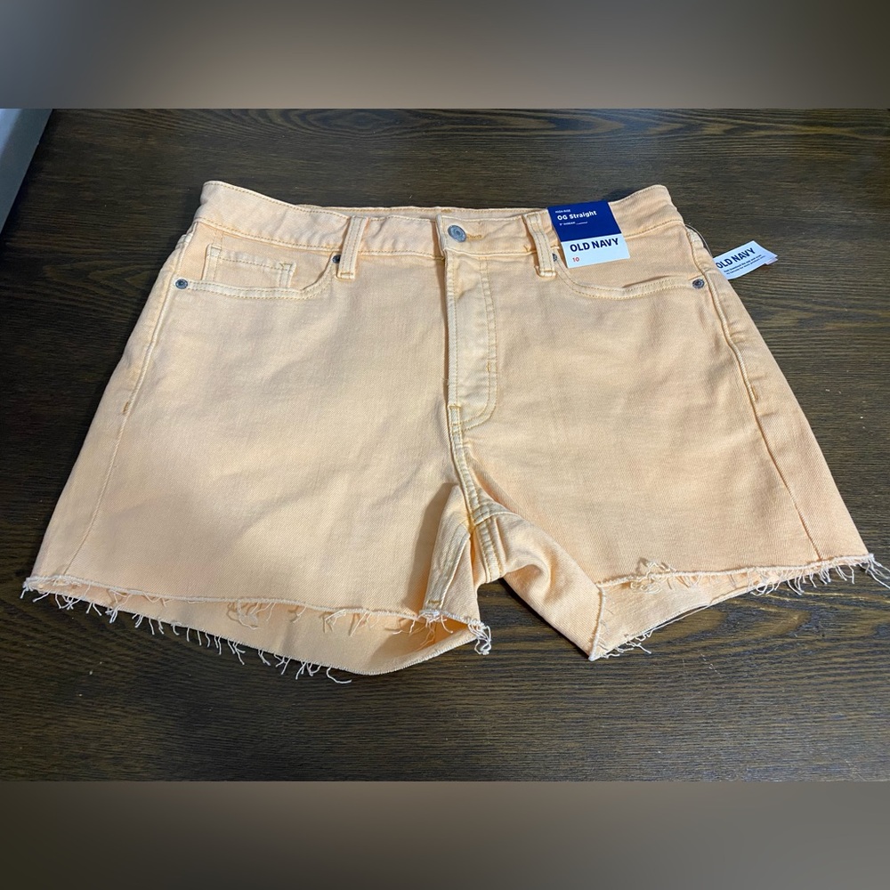 NWT Old Navy High Rise OG Straight Pop Color Light Orange Size 10 - Picture 2 of 7